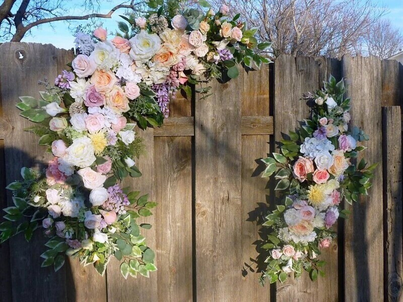 Pastel Wedding Arch Flowers, Circle Wedding Arch Flowers